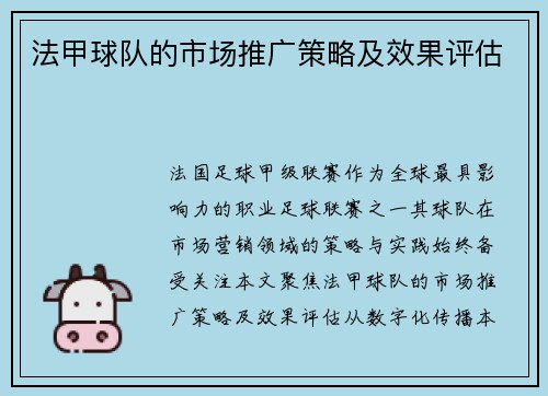 法甲球队的市场推广策略及效果评估